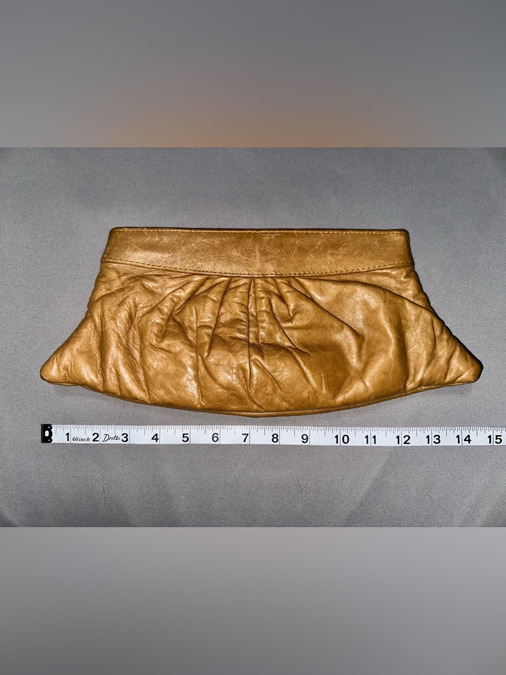 π€ Lauren Merkin Louise Light Brown Leather Clutch - Picture 5 of 9